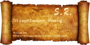 Stiegelmayer Remig névjegykártya